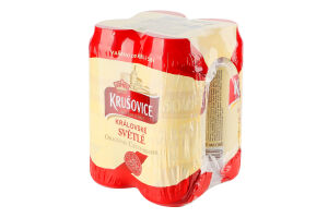 Пиво 4х500мл 4.2% світле фільтроване пастеризоване Kralovske Svetle Krusovice м/у
