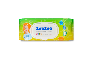 Салфетки влажные детские с витаминами А, С, Е ZooZoo 120шт