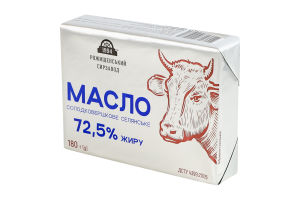 Масло солодковершкове 72.5% Селянське Рожищенський сирзавод м/у 180г