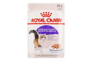 Корм д/дорослих стерилізованих котів шматочки в соусі 85г пауч Роял Канін