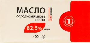 Масло 82.5% солодковершкове Екстра ТМ "1" м/у 400г