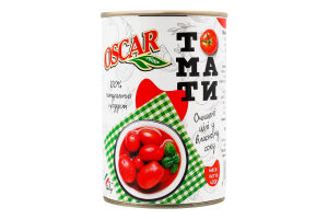 Томати очищені цілі у власному соку Oscar з/б 400г