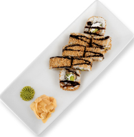 Ролл Филадельфия с угрем в кунжуте Dark Kitchen