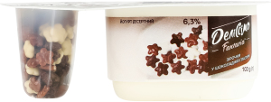 Йогурт 6.3% десертный и звездочки в шоколадной глазури Fantasia Деліссімо ст 102г