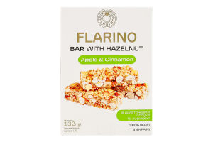 Батончик з фундуком, яблуком та корицею Flarino к/у 132г