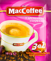 Напій кавовий розчинний з ароматом амаретто 3в1 MacCoffee м/у 18г