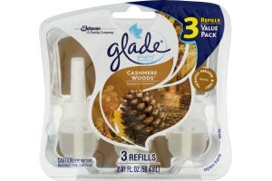 Glade PlugIns Scented Oil Refills Cashmere Woods - 3 CT