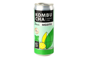 Напій бродіння фільтрований непастеризований з цукром Mojito Kombucha Vit-Fit з/б 0.33л