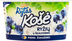 Каша молочная 6% рисовая с черникой Rytas ст 200г