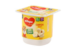 Творожок 3% для детей от 8мес Банан Milupa ст 90г