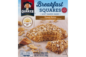 Quaker Breakfast Squares Soft Baked Bars Peanut Butter - 5 CT