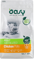 Корм сухий для дорослих стерилізованих котів з куркою Oasy м/у 1.5кг