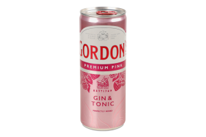 Напиток слабоалкогольный 0.25л 6.4% газированный с джином и тоником Premium Pink Gin&Tonic Gordon's ж/б
