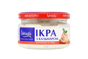 Ікра атлантичних риб з кальмаром копченим в соусі Veladis с/б 160г