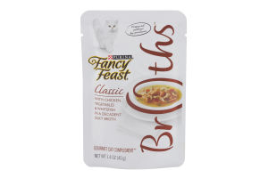 Purina Fancy Feast Broths Classic with Chicken, Vegetables & Whitefish Gourmet Cat Complement