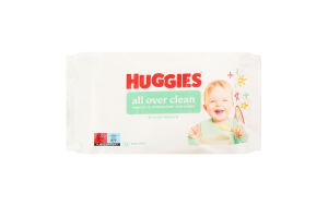 Салфетки влажные детские многослойные All Over Clean Huggies 56шт