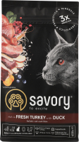 Корм д/стерилізованих котів з індичкою та качкою сухий 400г Savory