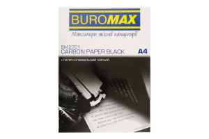 Папір копіювальний чорний 210*297мм 100аркушів Buromax