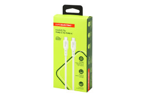 Кабель д/смартфону білий Type-C-Type-C 60W 3A 1м Euroelectric
