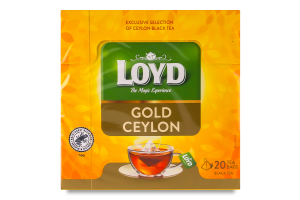 Чай чорний байховий дрібний Gold Ceylon Loyd к/у 20х2г