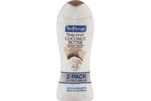 Softsoap Body Scrub Coconut Butter Exfoliating Body Wash - 2 CT