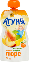 Пюре фруктовое для детей от 6мес гомогенизированное стерилизованное Мультифрукт Агуня д/п 90г