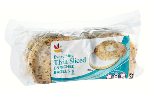 Ahold Thin Sliced Everything Enriched Bagels - 8 CT