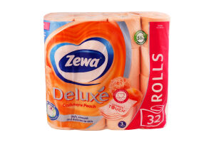 Бумага туалетная 3-х слойная Cashmere peach Deluxe Zewa 32шт