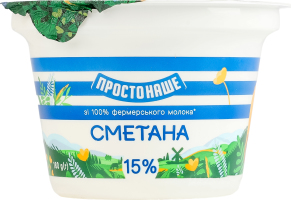 Сметана 15% Простонаше ст 180г