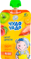 Пюре фруктово-овощное для детей от 6мес натуральное гомогенизированное Батат-фрукты Чудо-Чадо д/п 90г