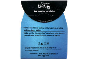 L'eggs Sheer Energy Medium Support Leg Control Top Reinforced Toe Suntan B