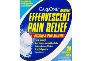 CareOne Effervescent Pain Relief Antacid & Pain Reliever - 36 CT