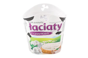 Крем-сир збитий з часником 58% 150г стакан Laciaty
