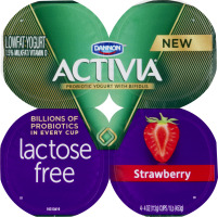 Dannon Activia Lowfat Yogurt Strawberry - 4 CT