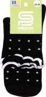 Шкарпетки Premier socks вис рюш білий горох р22-24