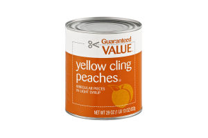 Guaranteed Value Yellow Cling Peaches in Light Syrup