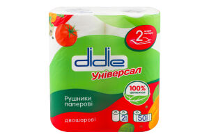 Рушник папер. Didie 2 шт. Білий 2*50