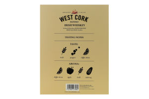 Набір Віскі Bourbon Cask 40% 0,7л+Келих 2шт коробка West Cork