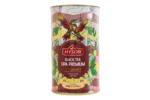 Чай черный байховый цейлонский листовой Opa Premium Gourmet Hyson тубус 100г