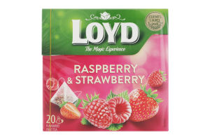 Чай Loyd 20 шт. пірам. Малина Полуниця (Польща)