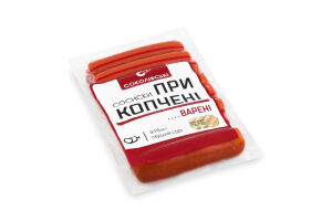 Сосиски варені Прикопчені Соколівські 1с в/у 0.315кг