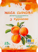 Масса творожная 23% десертная молокосодержащая сладкая с курагой ПП Дживальдіс м/у 185г