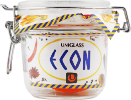 Банка зі скляною кришкою Econ round 350мл Uniglass 1шт