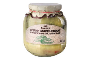 Огірки мариновані консервовані пастеризовані Dworek с/б 700г