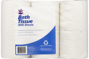 Ahold 1000 Sheet Bath Tissue - 12 Rolls