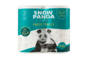 Рушники паперові 3-х шарові 165 листів Extra care Snow Panda 2шт