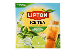 Чай холодний Citrus Mint зелений 10*3,5г в пірамідках Lipton