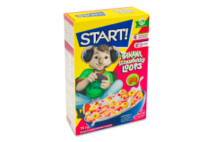 Завтраки сухие зерновые со вкусом клубники и банана Кольца Start! к/у 75г