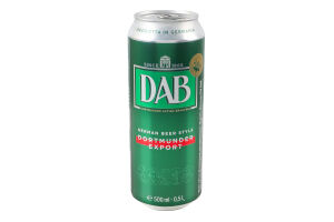 Пиво 0.5л 5% светлое фильтрованное пастеризованное Export DAB ж/б