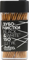 Зубочистки бамбуковые карбонизированные Black&White Добра господарочка 150шт